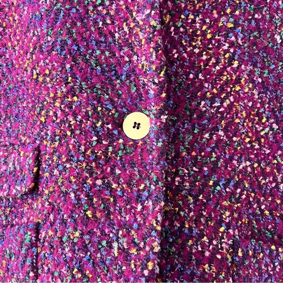 VERONICA BEARD | Crispin Multi Purple Magenta Tweed Oversized Coat Size 8 - Picture 10 of 17